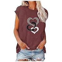 Women's Graphic Tees Fashion Tops Crew Neck Short Sleeve Blouse Pattern Print Shirts T, S-3XL