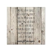 John Denver Lyrics Sign Annies Song You Fill Up My Senses Come Let Me Love You Let Me Always Be Wood Sign Rustic Wall Decor Wall Hanging Board Wood Framed Sign for Tree Porch Wall Xmas Decor 12x12inch