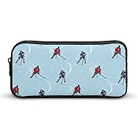 Ice Hockey Players High Capacity Pencil Pen Case Portable Pencil Bag Cute Storage Pouch