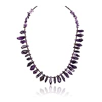 $300Tag Silver Certified Authentic Navajo Native American Amethyst Necklace 750240-1 Made by Loma Siiva