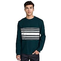 Club Monaco Men's Stripe Pique Crewneck Sweater