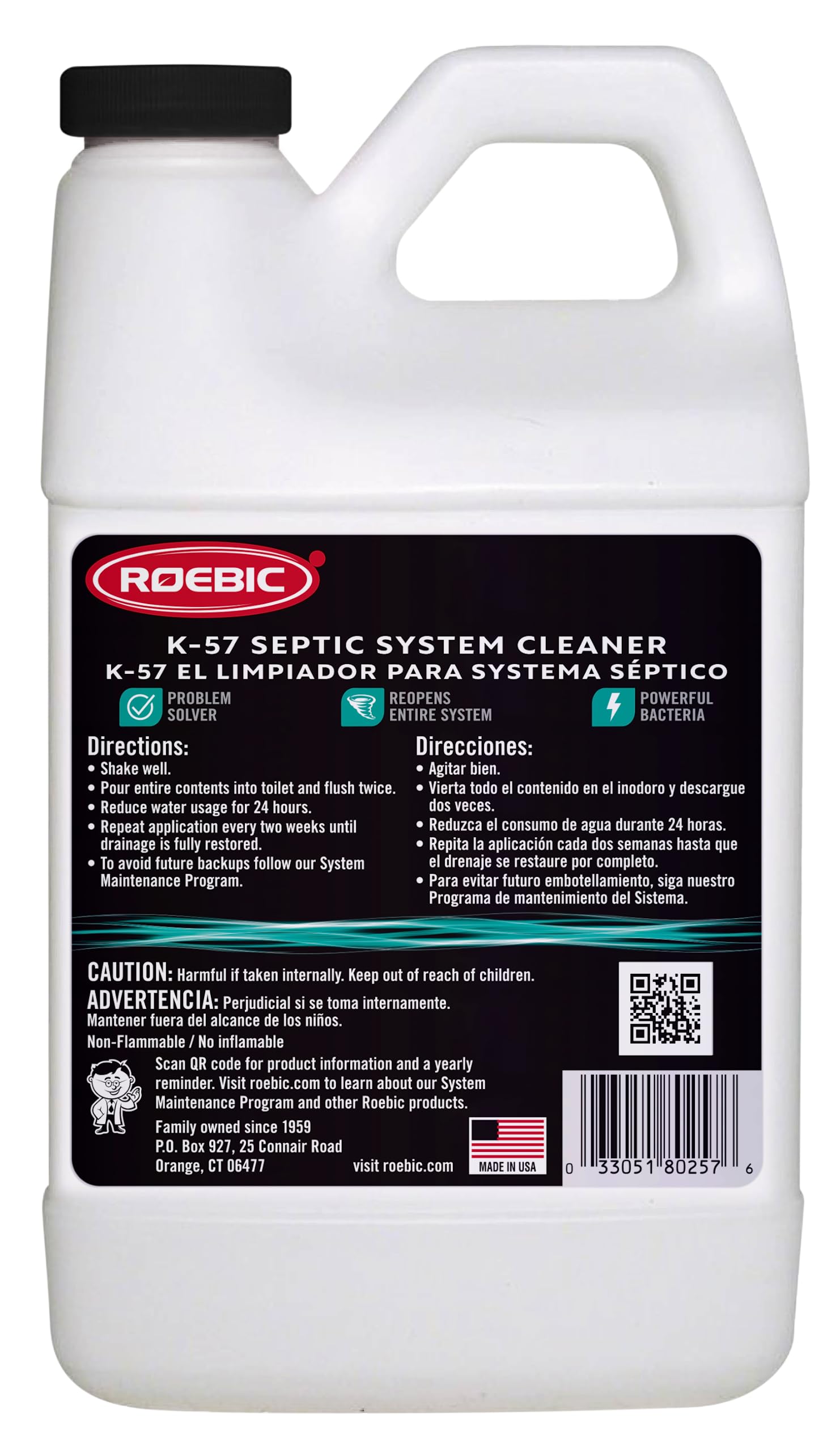 Roebic K-57-H K-57-H-3 Septic System Treatment, 1/2 gallon