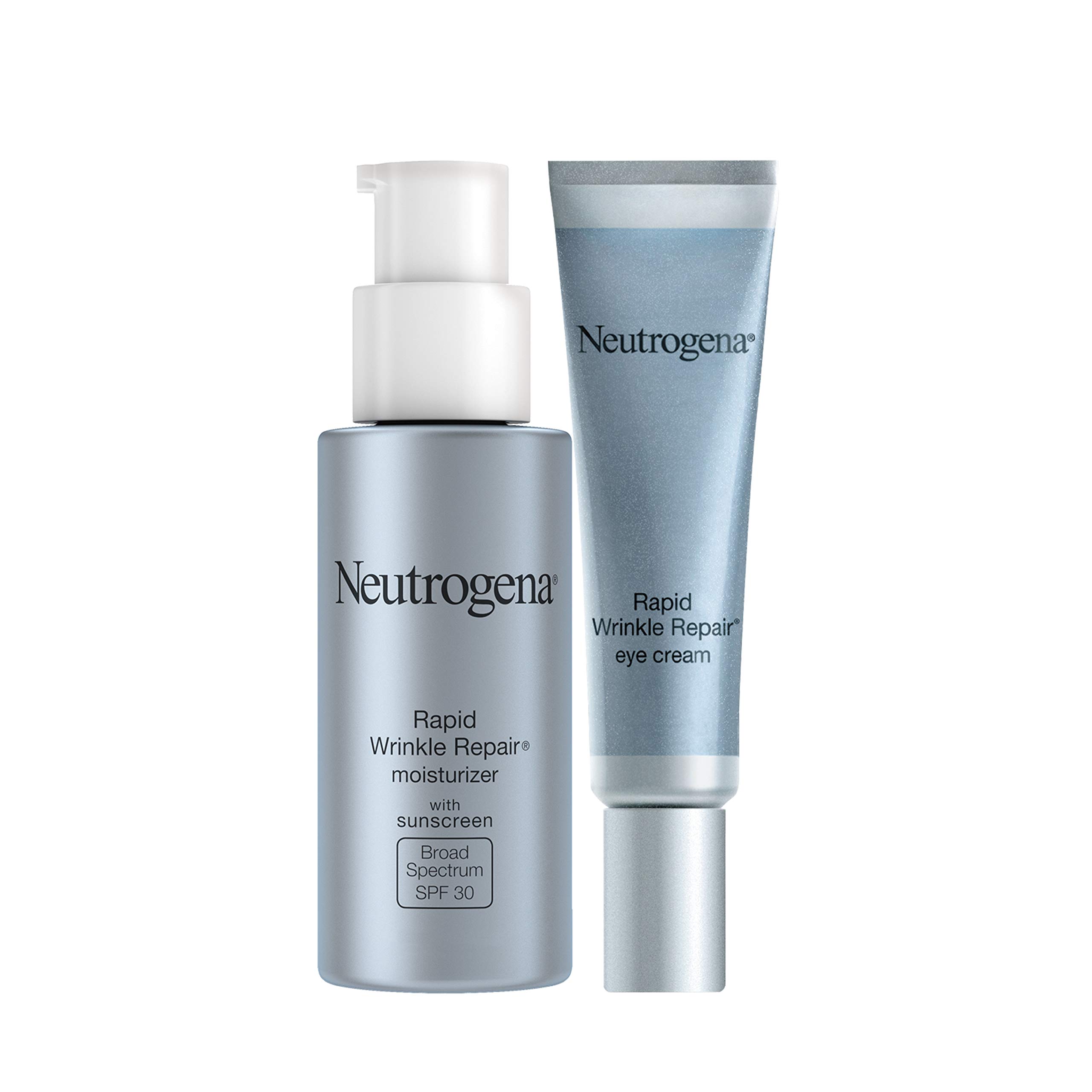 Neutrogena Rapid Wrinkle Repair Retinol Facial Moisturizer with SPF 30 Sunscreen, 1 fl. oz, & Rapid Wrinkle Repair Retinol Under-Eye Cream, 0.5 oz