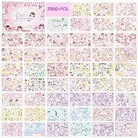 2500pcs Kpop Korean Photocard Stickers Book, Colorful Glitter Self-Adhesive  Deco Stickers with Bubble Heart Butterfly Cat Cute Korean Deco Stickers