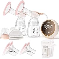 NCVI Electric Breast Pump 8100, Double Electric Breast Pump with 4 Modes & 9 Levels, Breast Pump for Breastfeeding, Anti-Backflow Pump with 24/28mm Flanges, Touch Panel, LED Display, Ultra-Quiet