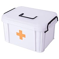 QI003347 First Aid Medical Kit Empty Container, Large, White