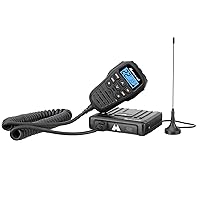 Midland – MXT275 MicroMobile® GMRS Radio – 15 watts Two-Way Radio with Integrated Control Microphone – Overland Caravanning Tractors – Detachable External Magnetic Mount Antenna - 8 Repeater Channels