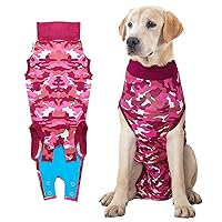 Suitical Recovery Suit for Dogs | Spay and Neutering Dog Surgery Recovery Suit for Male or Female | Soft Fabric for Skin Conditions | XL | Neck to Tail 29.1”-32.3” | Pink Camouflage