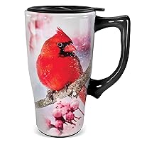 Spoontiques - Ceramic Travel Mugs - Cardinal Cup - Hot or Cold Beverages - Gift for Coffee Lovers