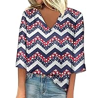 American Flag Summer Tops for Women July 4th Shirt Star Stripes Tops Graphic Tee Blouse 2024 Going Out Tops for Women