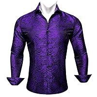 Men Long Sleeve Paisley Embroidered Casual Blouses