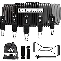 WHATAFIT Resistance Bands Set, Exercise Bands with Door Anchor, Handles, Carry Bag, Legs Ankle Straps for Resistance Training, Physical Therapy, Home Workouts for Men and Women