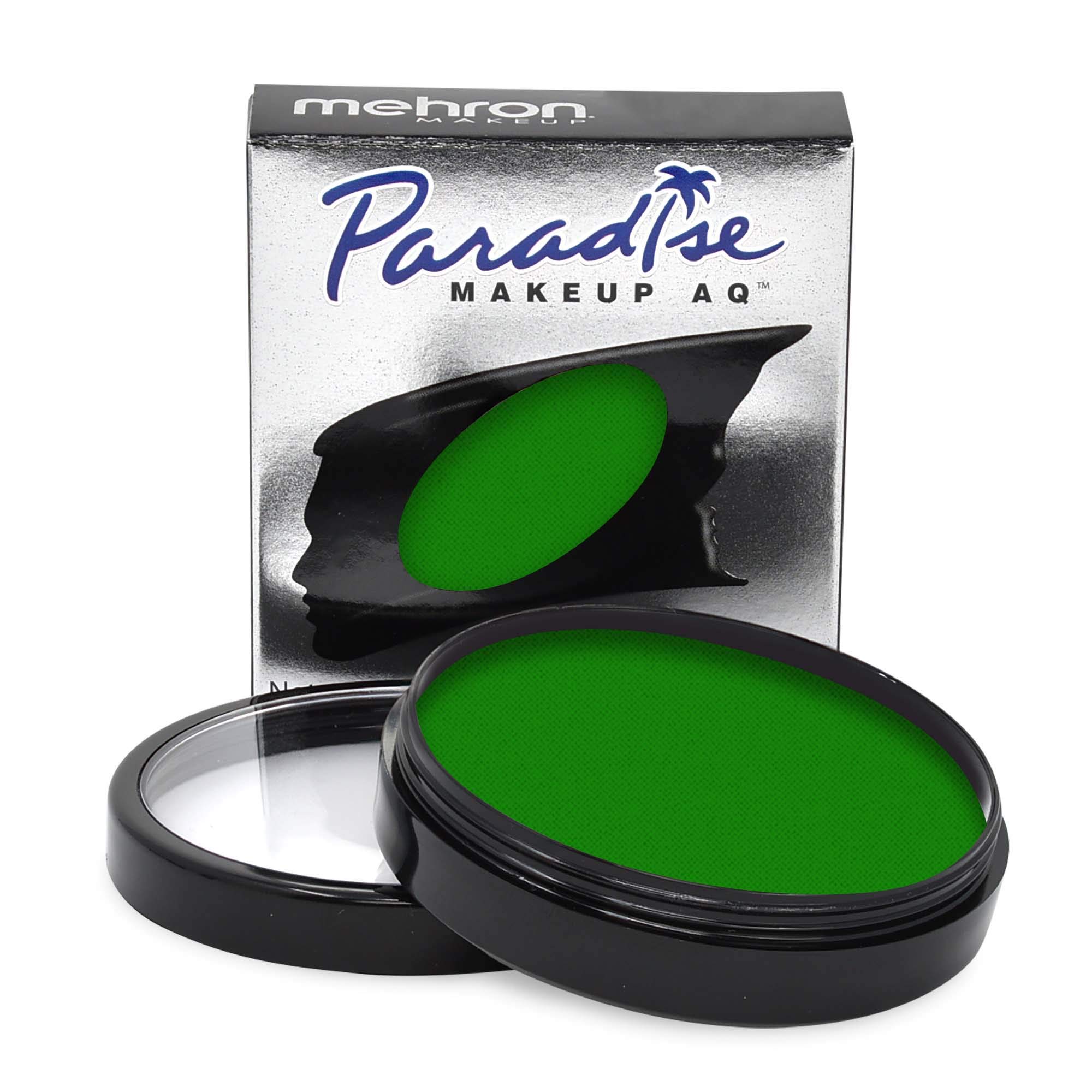 Mehron Makeup Paradise Makeup AQ Pro Size | Perfect for Stage & Screen Performance, Face & Body Painting, Special FX, Beauty, Cosplay, and Halloween | Water Activated Face Paint & Body Paint 1.4 oz (40 g) (Amazon Green)