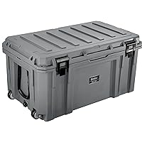 SR-160 XL Crossover Overland Roller Cargo Case, Equipment Hard Case, Roto Molded, Stackable with Pad-Lock Hasp, Strap Mountable, TSA Standard, IPX4 Rated, 160 Liters (Gray)