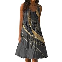 Beach Dresses for Women, 2024 Spring Summer Floral Print Casual Sundresses, Loose Fit Halter Vacation Dresses