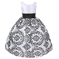 Kids Dream White Black Damask Special Occasion Dress Toddler Girl 2T
