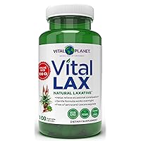 Vital Lax Natural Laxative Colon Cleanse Supplement for Occasional Constipation, with Magnesium Hydroxide, Slippery Elm, and Cape Aloe to Support Bowel Regularity 100 Capsules