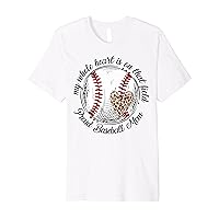 My Whole Heart Is On That Field Proud Baseball Mom Leopard Premium T-Shirt