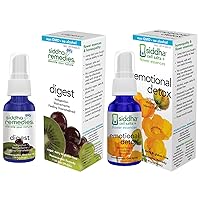 Siddha Remedies Digest and Emotional Detox Homeopathic Oral Spray to Relief Indigestion, Heartburn, Melancholy, Physical & Mental Fatigue with Flower Essences for Calming The Mind and Stomach