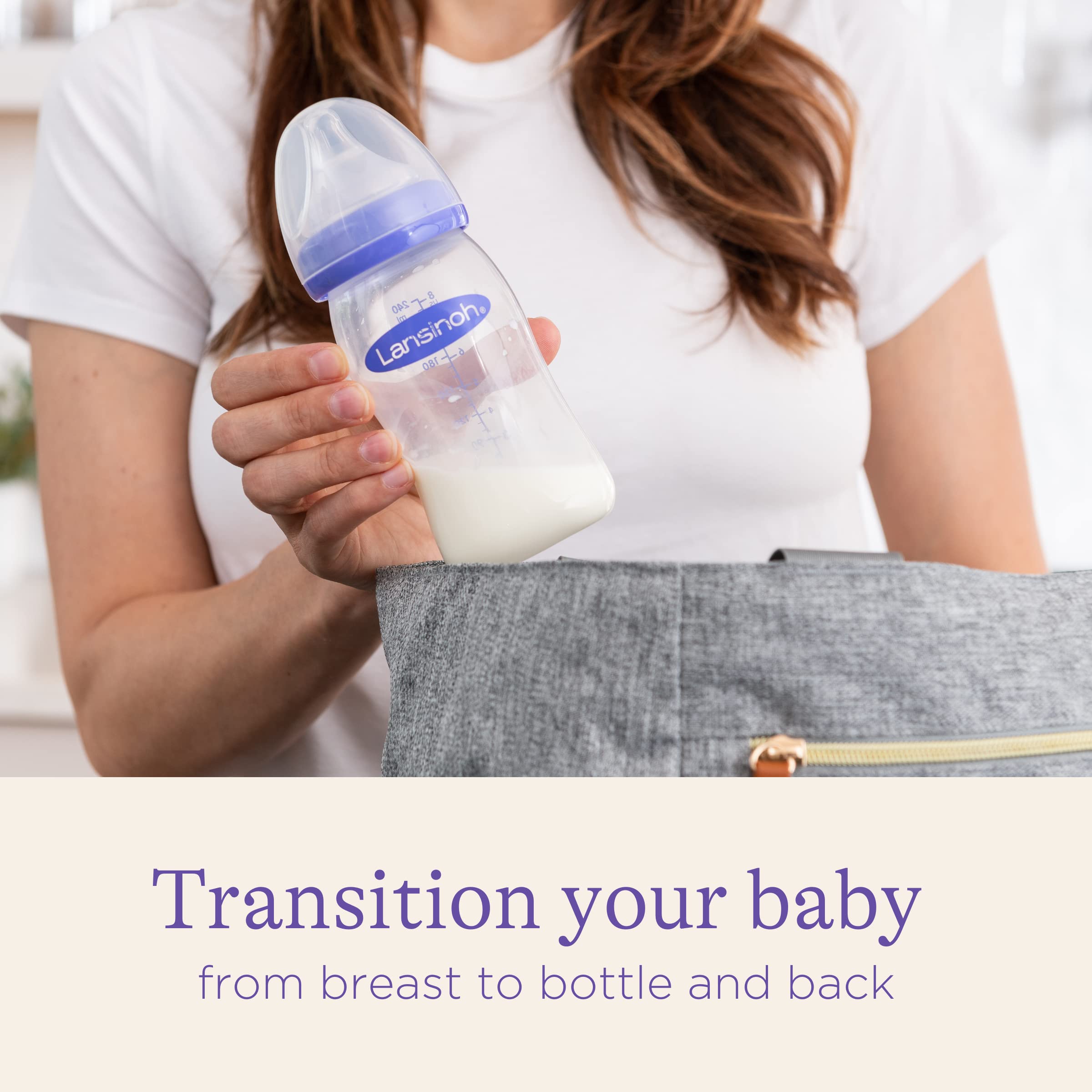 Lansinoh NaturalWave Baby Bottle Nipples, Medium Flow, Size 3M, Anti-Colic, 2 Count