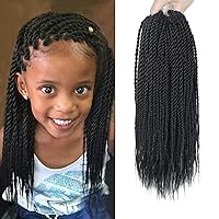NAYOO Crochet Hair for Kids - 8 Packs 12 Inch Short Crochet Hair For Black Women, 30 Strands/Pack Small Twist Crochet Hair Hot Water Setting, Crochet Twist Braids Hair with Natural Ends(12 Inch, 1B)