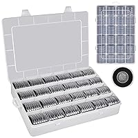 168 Pcs 46mm Coin Capsules Case with Foam Gasket and Plastic Storage Organizer, Coin Holder for Collectors, 7 Sizes (16/20/25/27/30/38/46mm) Coin Holders for Coin Collection Supplies Only-Black Gasket