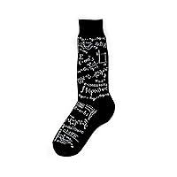 Foot Traffic Men's Socks, Fun Education-Themed Socks, Sizes 7–12 (Math Genius)