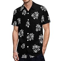 Skull Chain Hawaiian Shirt for Men Short Sleeve Button Down Summer Tee Shirts Tops