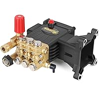 Pressure Washer Pump 3600-4000 PSI Max, Replacement Pump 4 GPM, Triplex Plunger Pressure Pump, Horizontal 1 inch Shaft Gas Power Washer Pump with Pressure Adjustment Unloader, Direct Drive