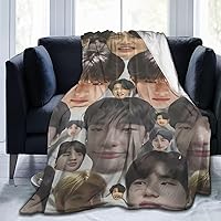 Blanket Stray Kids Hyunjin Soft and Comfortable Wool Fleece Throw Blankets for Sofa Office car Camping Yoga Travel Home Decoration Cozy Plush Beach Blanket Gift