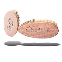 Valentino Garemi Cleaning Brush Set – Cleaning Vegetables & Oysters – Kitchen Sink Tools for Lobster Clams Scallop Hard Shells Fish Mussels Veggie Carrots Potatoes Roots Made in Germany