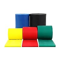 CanDo 1215803 Low Powder Exercise Band Roll, Tan, Yellow, Red, Green, Blue, Black, Silver, Gold, 50yds Length, 5pcs