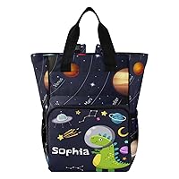 Custom Colorful Solar System Diaper Bag Backpack Multi-Function Travel Mommy Bag Diaper Organizer Bag with Insulated Pockets for Boys Girls Baby Registry Search