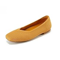 Arromic Black Flats Shoes for Women, Square Toe Ballet Flats Shoes, Washable Comfortable Knit Flats for Women, Soft Slip on Black Flats for Dressy Wedding Work Office Casual