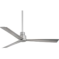 MINKA-AIRE F787-SL Simple 52 Inch Outdoor 3 Blade Ceiling Fan with DC Motor in Silver Finish