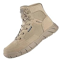 FREE SOLDIER Waterproof Hiking Work Boots Men's Tactical Boots 6 Inches Lightweight Military Boots Breathable Desert Boots (Tan, 11.5)