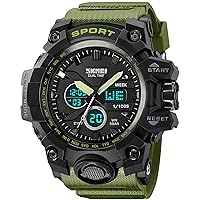 findtime Men's Analogue and Digital Watch with Date Alarm Clock LED 12/24H Digital Watch for Men Boys Military Sports Watch Men Stopwatch 50 m Waterproof