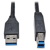 TRIPP LITE 6-Feet USB 3.0 SuperSpeed Device Cable 5 Gbps AB M/M, Black (U322-006-BK)