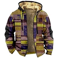 Mens Jacket Winter Hoodies for Men Zip Up Winter Fleece Sherpa Lined Sweatshirt Warm Jacket Casual Sport Hoody Coat