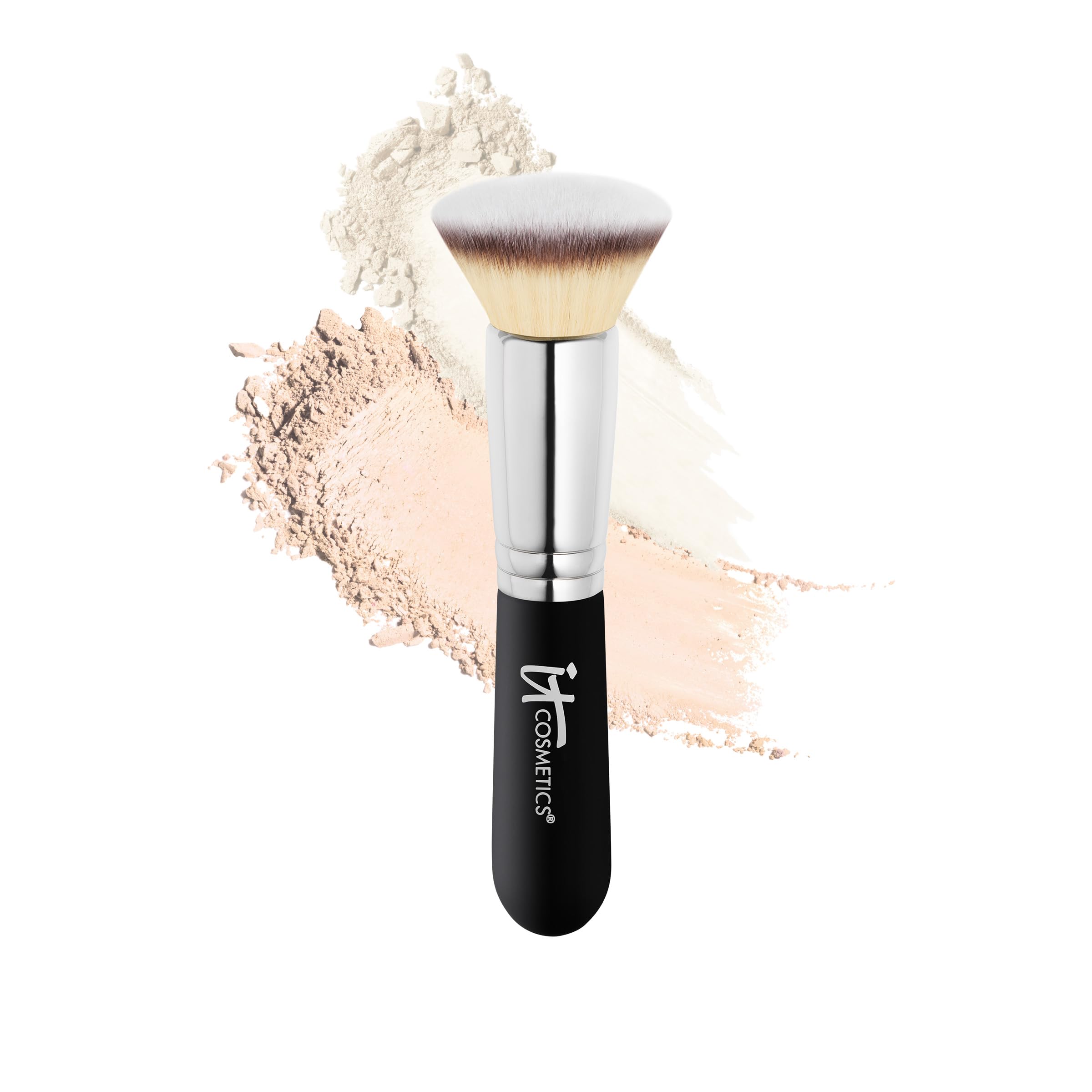 IT Cosmetics Heavenly Luxe Flat Top Buffing Foundation Brush #6 - For Liquid & Powder Foundation - Buff Away the Look of Pores, Fine Lines & Wrinkles - With Award-Winning Heavenly Luxe Hair