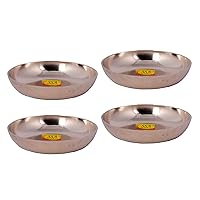 Pure Bronze Kansa Bowl Katori Pudding Plate for Serving Food, Tableware(Kansi, Gold - Volume-50 ML) - 4 Piece