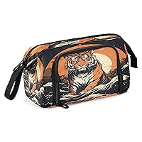 Tigers Pencil Case Large Capacity Pencil Pouch Bag with Compartmens Pen Bag Case Portable Stationery Bag Pencil Organizer Aesthetic School Supplies For Teen Girls Boys