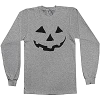 Threadrock Men's Halloween Pumpkin Face Long Sleeve T-Shirt