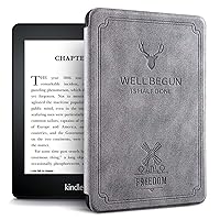 Water-Safe Case for Kindle Paperwhite 4 PU Leather Retro Cover with Auto Wake/Sleep, Fits Kindle Paperwhite 4 10th Gen 2018 Release, Gray