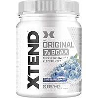 XTEND Original BCAA Powder Blue Raspberry Ice | Sugar Free Post Workout Muscle Recovery Drink with Amino Acids | 7g BCAAs for Men & Women | 50 Servings