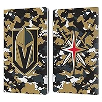 Head Case Designs Officially Licensed NHL Camouflage Vegas Golden Knights Leather Book Wallet Case Cover Compatible with Apple iPad 10.2 2019/2020/2021