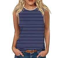 Striped Tops for Women Summer Trendy 3/4 Sleeve 2024 Short Sleeve/Sleveless/Short Sleeve T Shirts Casual Summer Blouse