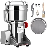 VEVOR 2500g Electric Grain Mill Grinder, High Speed 3750W Commercial Spice Grinders, Stainless Steel Pulverizer Powder Machine, for Dry Grains Spices Cereals Coffee Corn Pepper, Swing Type