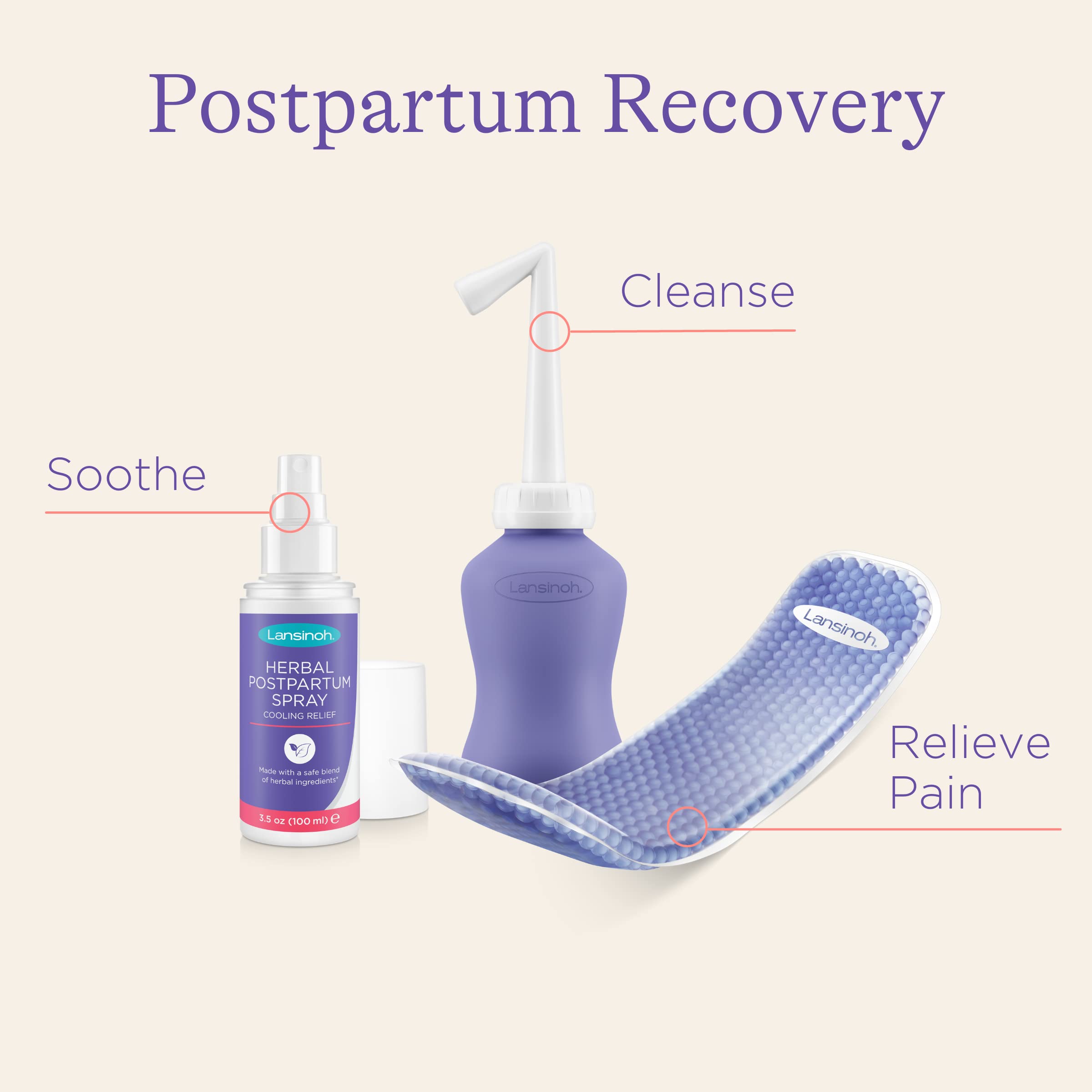 Lansinoh Breastfeeding Essentials and Postpartum Recovery Bundle, Includes Nipple Cream, Nursing Pads, Silicone Breast Pump, Breastmilk Storage Bags, Peri Bottle, Hot & Cold Postpartum Packs, and More