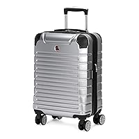 SwissGear 7782 Hardside Expandable Luggage with Spinner Wheels, Silver, Carry-On 20-Inch